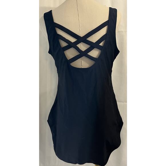 Aleumdr Women's One-Piece Athletic Sport Bathing Suit XL Black Strap-Back - Picture 4 of 9